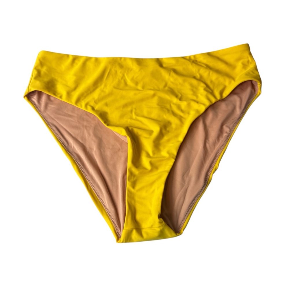 J.Crew Women’s Classic High Rise Full Coverage Bikini Bottom Yellow Size XXL NWT
